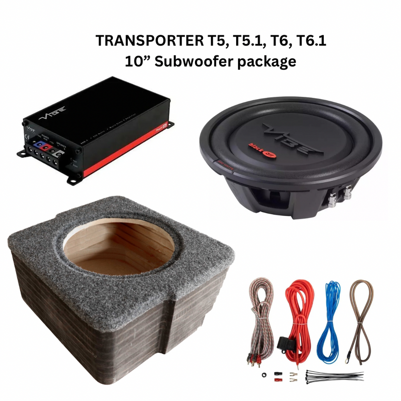 VW TRANSPORTER T5, T5.1, T6, T6.1 10” SUBWOOFER PACKAGE