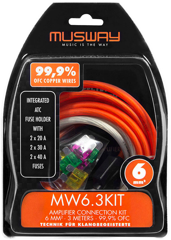 Musway MW6.3KIT - 6mm2 Amplifier Connection 3m Kit